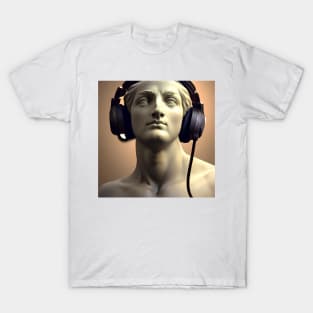 A Sculpture Wearing Headphones T-Shirt